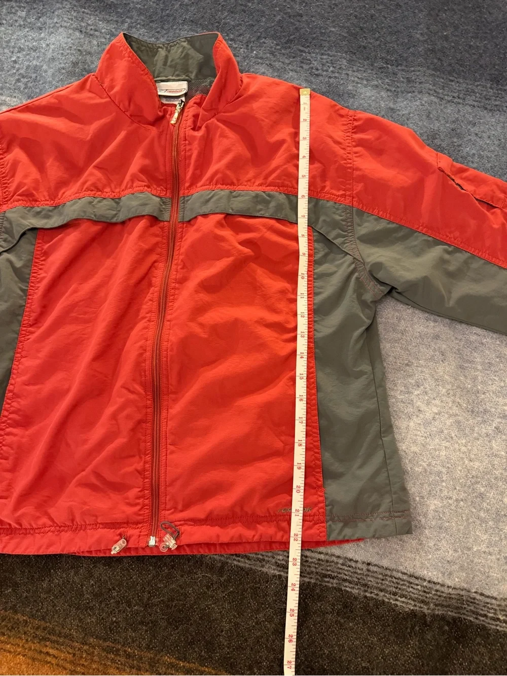 Vintage Y2K Reebok Red Gray Mesh-Lined Windbreaker Jacket XL Circa 2003–2004